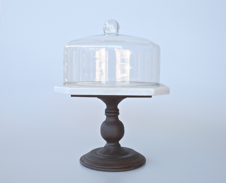 GLASS DOME MARBLE CAKE STAND 40X29.5CM Lemon Tree Interiors GLASS DOME MARBLE CAKE STAND 40X29.5CM Lemon Tree Interiors