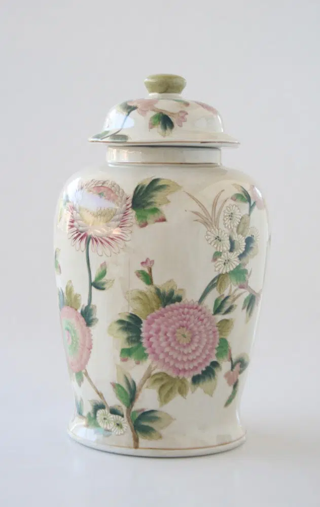 PINK FLORAL DESIGN GINGER JAR 40X22