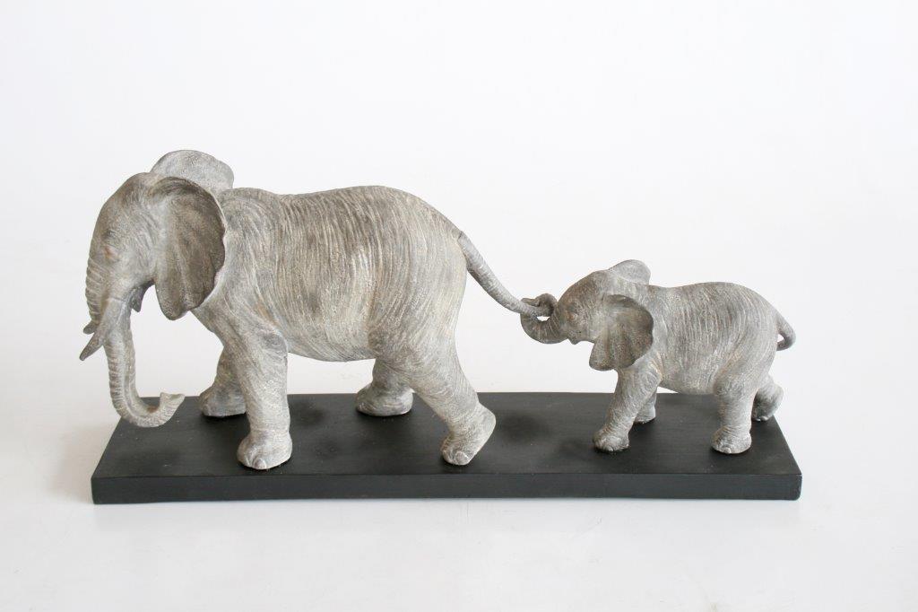 Elephant Mother Baby 22x48cm Lemon Tree Interiors