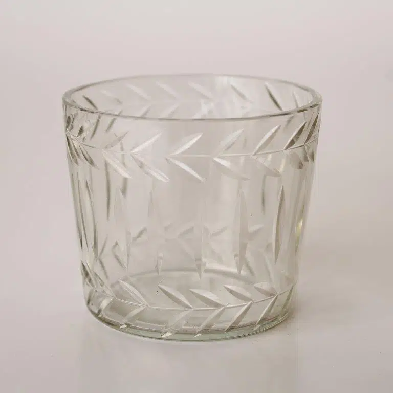 ETCHED GLASS TEALIGHT HOLDER - 7X8CM