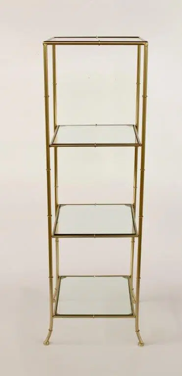 METAL SHELF | 4 TIER GOLD - 122X36X36CM